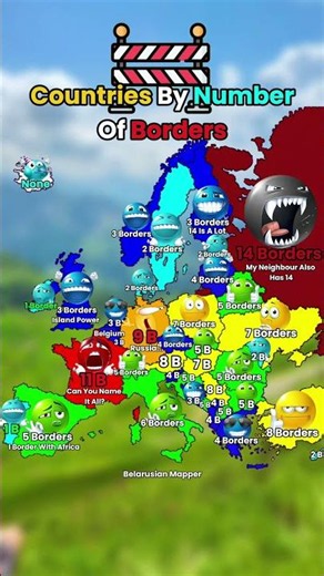 Countries By Number Of Borders In Europe 🌍