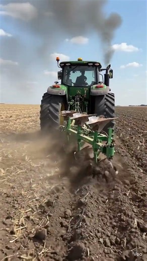 John Deere 9RX Tractor Plowing Huge Field | Powerful Farming in Action 🚜🌾
