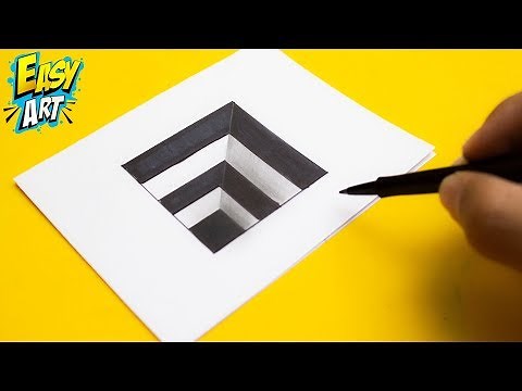 Very easy ► How to draw a 3D HOLE - optical illusion - How to draw 3D Hole ( Trick Art )