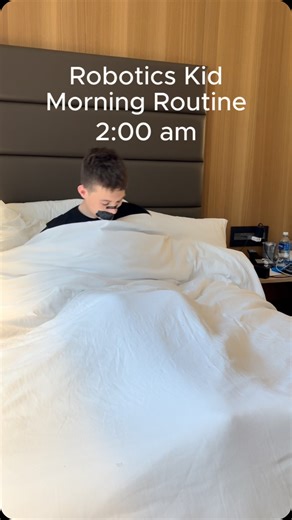 Webb Robotics on Instagram: "ROBOTICS KID MORNING ROUTINE @ashtonhall #firstrobotics #firstinspires #firstroboticscompetition #tnfirst #firstintennessee #robotics #frc #frcreefscape #houston #frcworlds2025 #ashtonhall #morning #morningworkout #roboticskid"