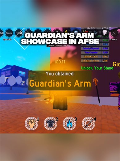 Guardian's Arm Showcase in Anime Fighting Simulator
