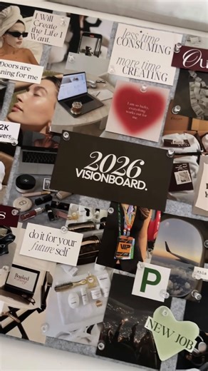 This is your sign to make a visionboard and make 2026 your best year yet! Some things to include: goals, work/study, hobbies, travel, inspirational quotes ✨ #visionboard #2026 #2026visionboard #manifestation #goalsettingtips | skinorbits