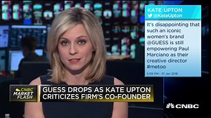 Guess drops as Kate Upton criticizes firm's co-founder
