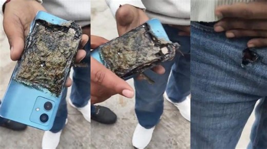 Watch: Motorola phone charred after exploding in man's pocket