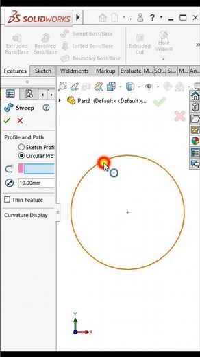Solidworks Swept with Circular Profile
