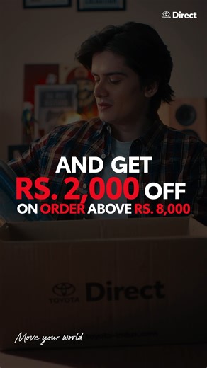 9.4M views · 3.9K reactions | Create your account on Toyota Direct website while placing Toyota Genuine Car parts order from the comfort of your home and get Rs. 2,000 OFF on order above Rs. 8,000. Use Discount code WELCOME2000 at checkout after creating your account to avail this offer. Order now at direct.toyota-indus.com *T&C Apply #ToyotaDirect #GoForGenuine #ToyotaPakistan #MoveYourWorld | Toyota Pakistan | Facebook
