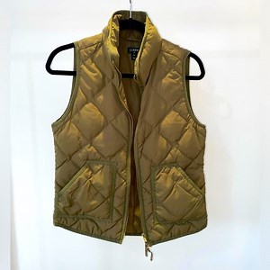 J. Crew Down Vest in Olive Green