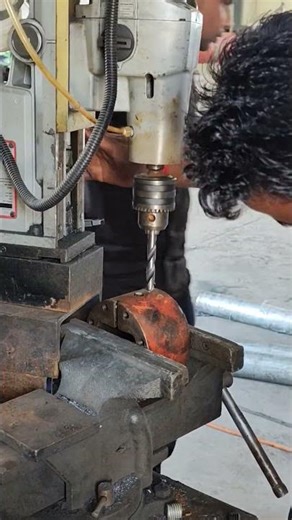 Part 1 -Drilling and tapping in coupling #machine #youtubeshorts