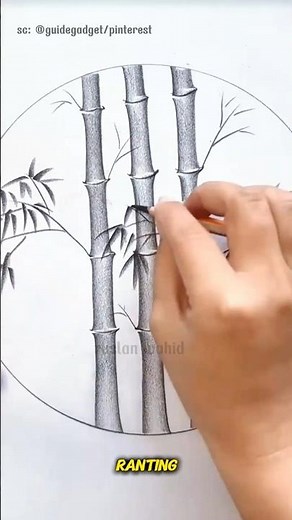 Here's how to draw a beautiful bamboo tree using the dusel technique #drawing4kids #drawingtutorial