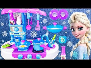 8 Minutes Satisfying with Unboxing Beautiful Disney Frozen Elsa Kitchen Playset | Disney Toy Review