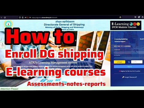 How to Enroll for E-Learning on DG-Shipping website || STCW