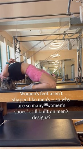 Pilates On George on Instagram: "Women’s feet aren’t shaped like men’s — so why are so many “women’s shoes” still built on men’s designs? Most people assume women just need “smaller shoes.” But research shows that women often need different shoes altogether. A 2025 BMJ Open Sports & Exercise Medicine study showed many women’s running shoes are still built off male foot models. They are just smaller size, slightly feminine color pallette. There is a saying in shoe industry -shrink it and pink it 