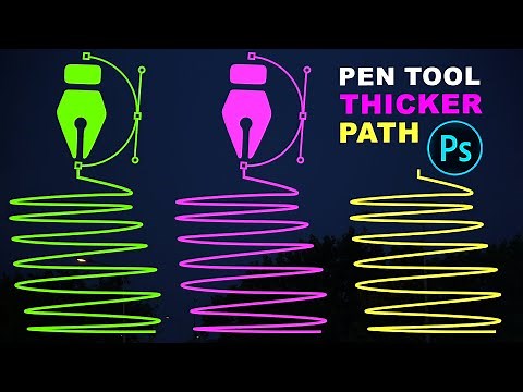 How to Thicker PEN TOOL PATH LINE and Color Change in Photoshop