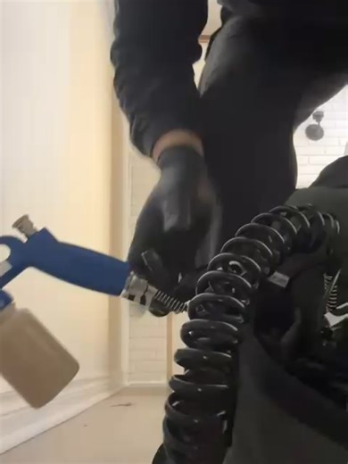 Technician applying aprehend solution at 5 greyhound dr north york #bedbugexterminator #pestcontrol #bedbuginfestation #bedbugelimination