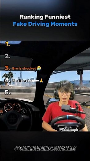 Ranking the Funniest FAKE Driving Clips 💀 (No License, No Problem) #fakedriving #shorts #viralshorts