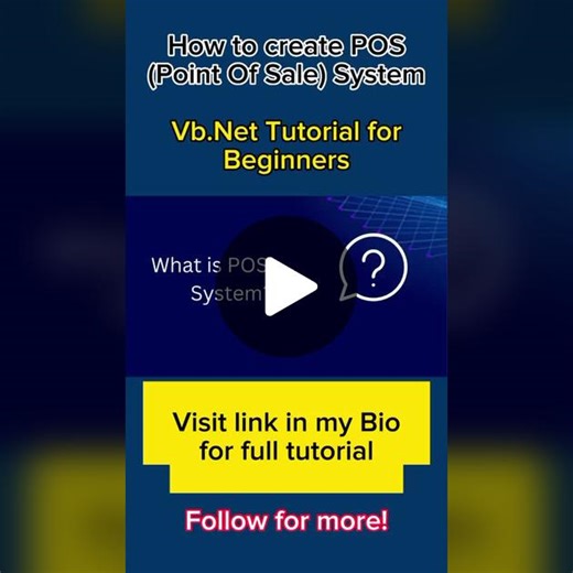VB.Net Tutorial For Beginners | How to Create POS (Point Of Sale) #pointofsale #pointofsalesystem #vbnet #vbnettutorial #programmer #developer #programming #programminglanguage #tiktokviral #viraltiktok