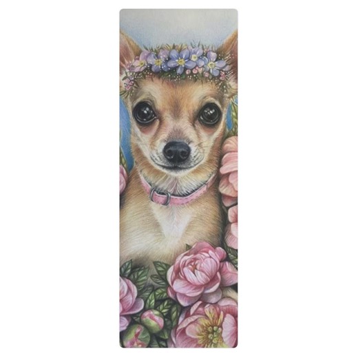 Blonde Chihuahua Yoga Mat | Floral Crown Pilates Exercise Mat | Cute Dog Lover Fitness Gift - Etsy