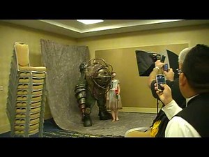 Photo Shoot Featuring Homemade BioShock Big Daddy Costume & Little Sister at Georgia Aquarium