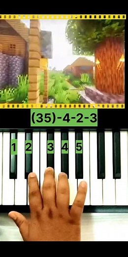 Minecraft theme - piano tutorial for beginners #minecraft #minecraftpiano #shorts #ytshorts