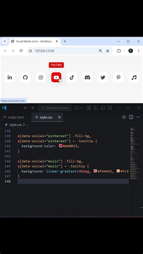 Smooth Hover Effect on Social Media Icons using HTML & CSS