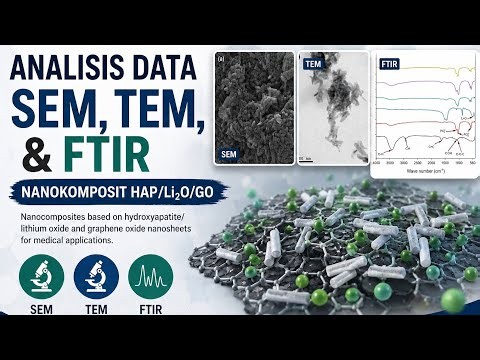 Analisis SEM, TEM, FTIR, dan ImageJ pada Nanokomposit HAP/Li₂O/GO