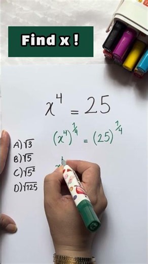 x^4 = 25 | Exponent Simplification Maths Problem #exponents #simplification #maths #shorts