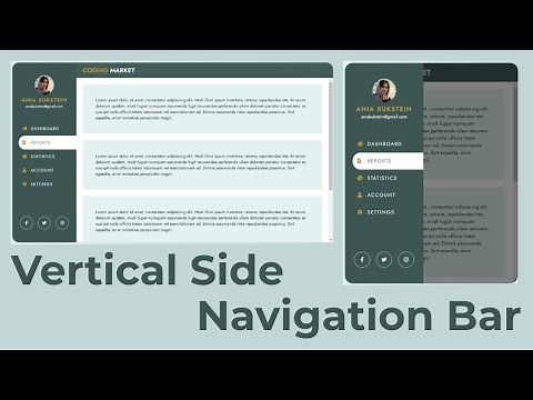 Vertical Side Navigation Bar using HTML CSS and Javascript || SideBar Menu