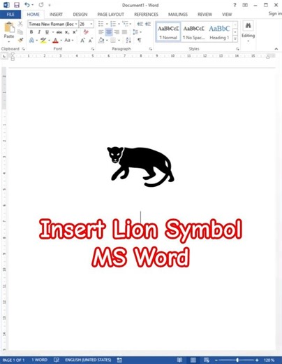 Insert Tiger In MS Word | Alt+X Codes | MS Word Symbol Shortcuts | #mswordshortcuts