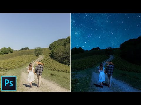 Turn DAY to NIGHT in 1 MINUTE with Photoshop - Adobe Photoshop cc 2021 tutorial