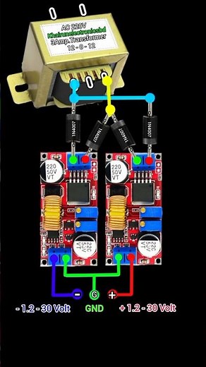 How to Create a Symmetrical Power Supply #khairunelectronicsbd #youtubeshorts #trendingshorts