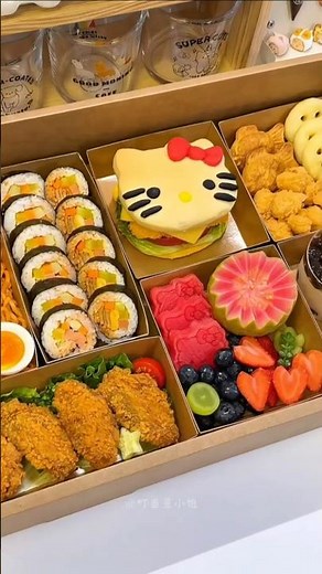 Make a giant bento box to go on a summer picnic with my sister #summer #picnic #bento