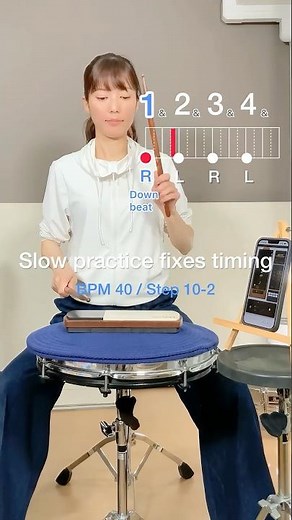 BPM40｜リズム感ない人はここから（超ゆっくり練習）Slow practice fixes timing in 30s #drums