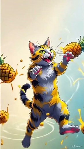 Cat vs Giant Pineapple