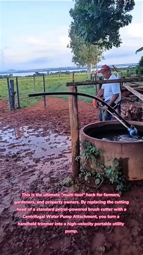From Grass to Gush! 🌀 How a Brush Cutter Pump Attachment Maximizes Your Gear 💦 #tools #tips #tricks