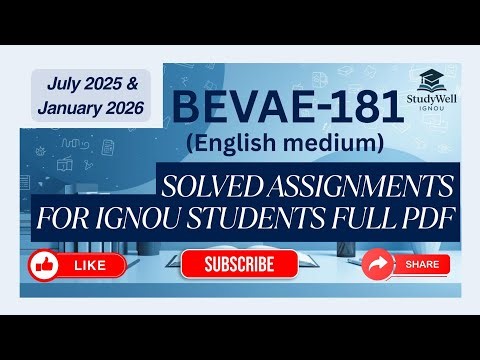 BEVAE-181 Solved Assignment 2025-26 in English || bevae181 solved assignment in english 2025-26