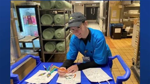 Food service assistant at WellSpan York Hospital, brightens days of patients with creative artwork