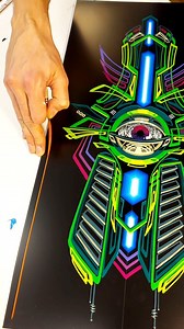 Intergalactic rabbit, cyberdutch series prints available soon! #pinstriping #brush #freehand #kustom #lowrider #hotrod #scifi #fantastic #cyberdutch #calligraphy #tattoo | Alexander Timchenko