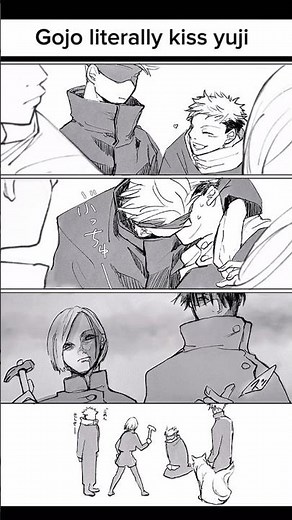 Gojo literally kiss yuji #jujutsukaisen #jjk #anime #animememe #gojo #sukun