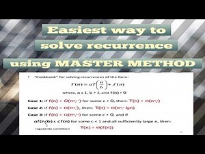 Master Method to solve recurrence | Master method example | Master theorem in daa | #tarGATE CS