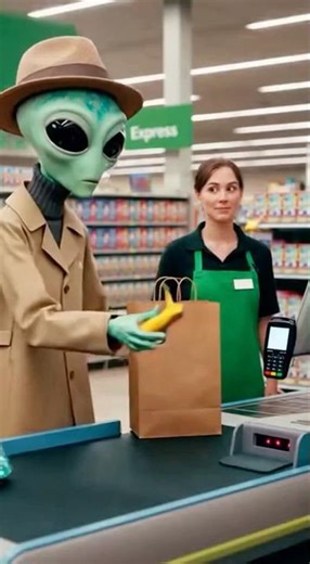Alien Grocery Store Checkout Gone Wrong | Hilarious Space Visitor Skit