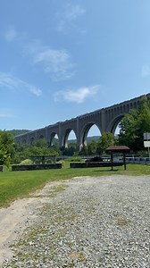 83K views · 1.2K reactions | Right place, right time! Did you know the Tunkhannock Creek Viaduct (also called the Nicholson Bridge) is still in use today? Originally built in 1915, it remains the largest concrete railroad bridge in the world.  | PA Endless Mountains | Facebook