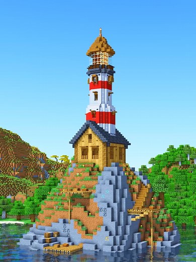 Minecraft Lighthouse Build Guide - No Mods Needed