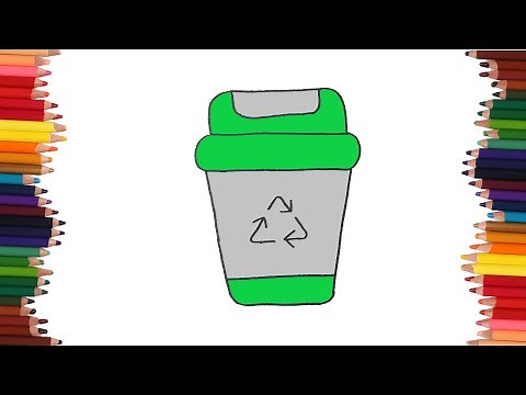 How to draw a trash can | Easy drawings