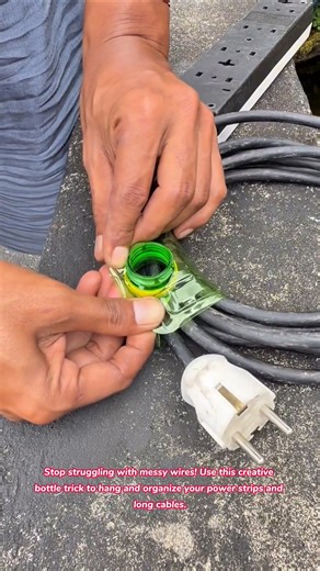 Simple Plastic Bottle Hack For Neat Extension Cord Storage #tools ##tips #tricks #how #diy #garage