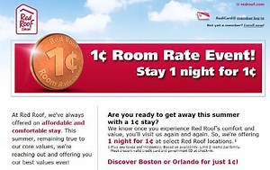 Red Roof Inn One Cent Event – Loyalty Traveler