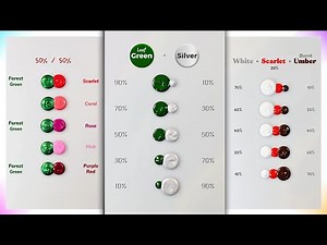 Amazing Color Mixing Techniques Explained Forest Green, Leaf Green, Silver, White, Scarlet