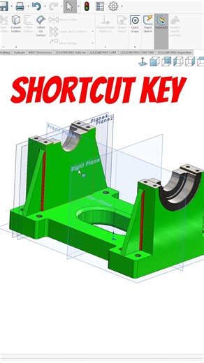 Shortcut key for how to find all the planes using on part in solidworks 😀 #shorts #ytshorts #cad