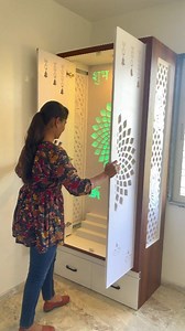 371K views · 3.3K reactions | Full Home Mandir Setup ✨ | Modern Wooden Pooja Unit with Storage | Best Mandir Design for Indian Home  . . . #homemandir #MandirSetup #PoojaRoomDecor #woodenmandir #cncmandir #ModernMandir #indianhome #InteriorDesign #feed #viralvideo home mandir setup, wooden pooja unit, cnc mandir design, modern mandir, mandir with storage, indian home mandir, Bk Anam | Bk Anam | Facebook