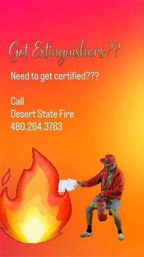 🔥 Business Owners: Are Your Fire Extinguishers Up to Date? 🔥 Annual fire extinguisher inspections aren’t just a good idea — they’re required to stay NFPA compliant and keep your employees, customers, and property protected. Desert State Fire provides annual fire extinguisher certification, inspection, and service to ensure your business meets NFPA standards and is prepared in case of an emergency. Don’t risk expired tags, fines, or unsafe equipment. Let the experts handle it. ✅ NFPA-compliant 