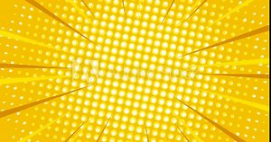 comic sun rays with dot halftone video animation on yellow